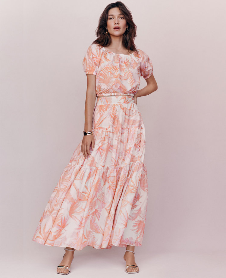 Petite Floral Tiered Full Skirt carousel Product Image 4