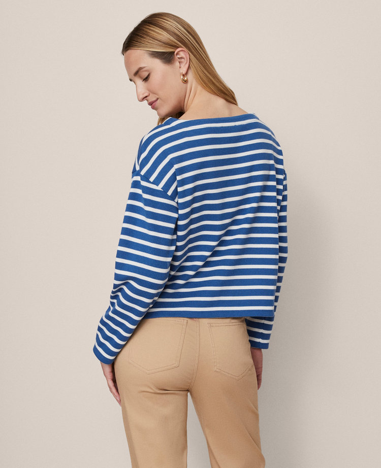 Weekend Collection Striped Crew Neck Top