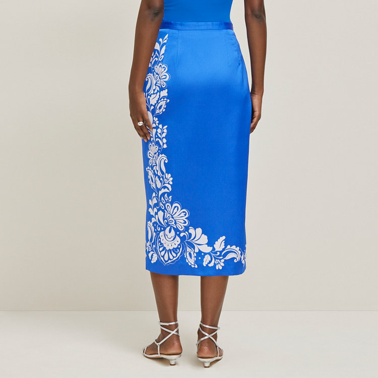Petite Satin Midi Wrap Skirt