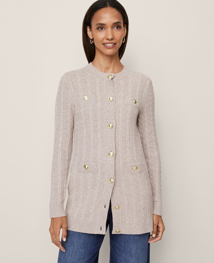 Long Cable Cardigan