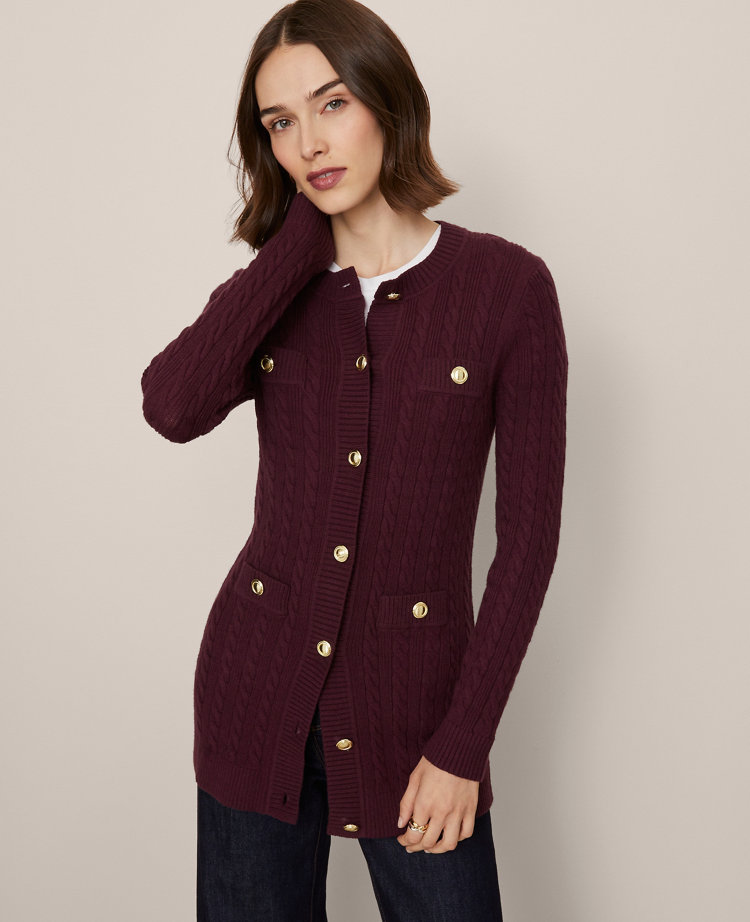 Long Cable Cardigan