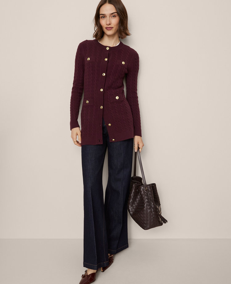 Long Cable Cardigan
