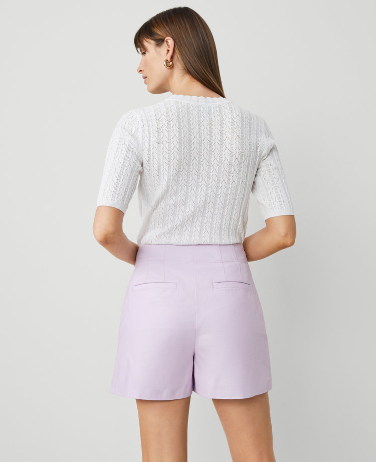 The Petite Pleated Short in Sateen