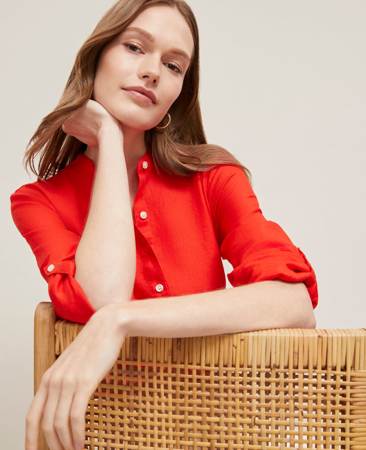 Ann Taylor Relaxed Linen Perfect Shirt