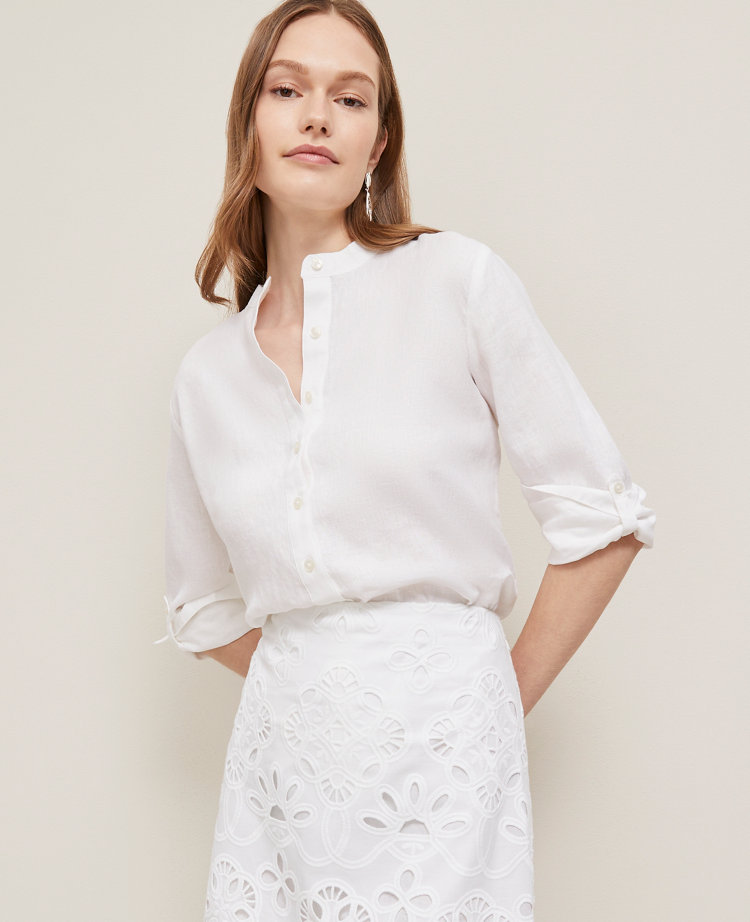 Ann Taylor Relaxed Linen Perfect Shirt