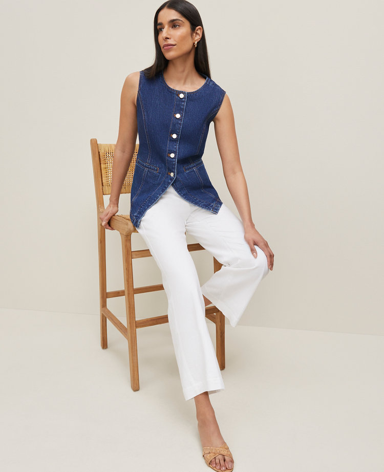 The Tall Flare Ankle Pant in Linen Blend