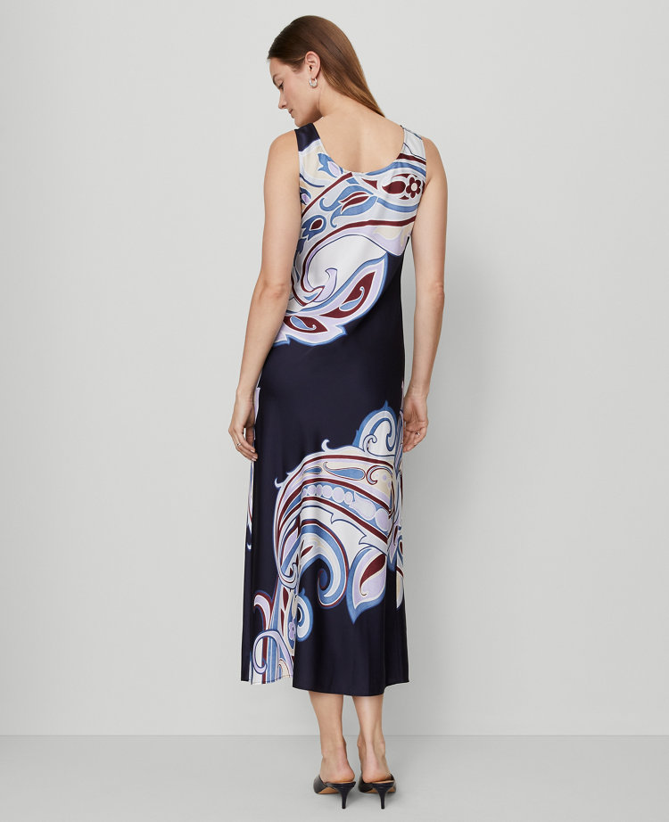 Paisley Satin Slip Dress