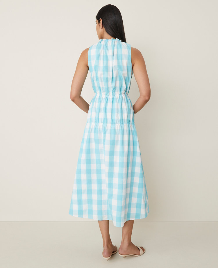 Petite Plaid Flare Midi Dress