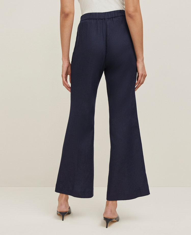The Petite Flare Ankle Pant in Linen Blend
