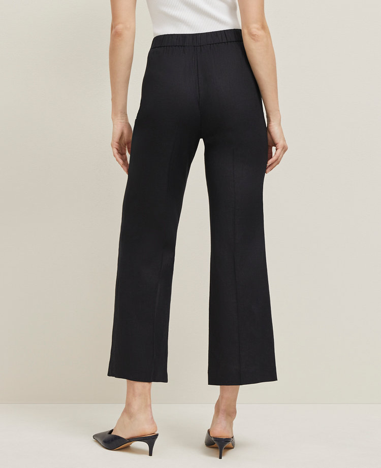 The Petite Flare Ankle Pant in Linen Blend