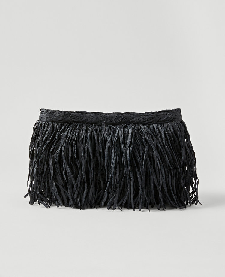 Raffia Fringe Clutch