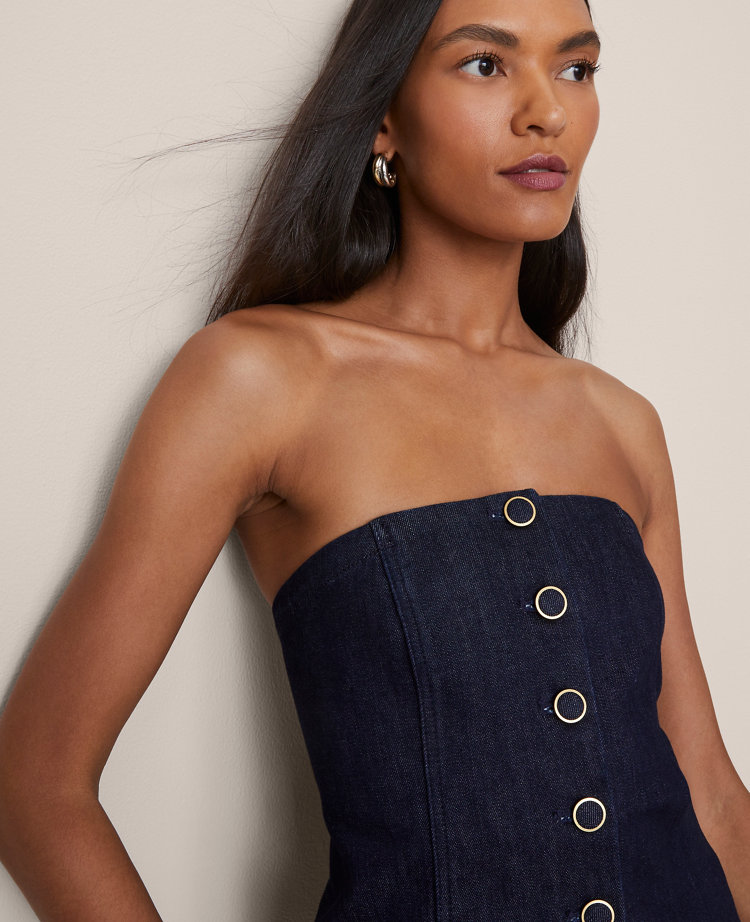 Strapless Denim Vest
