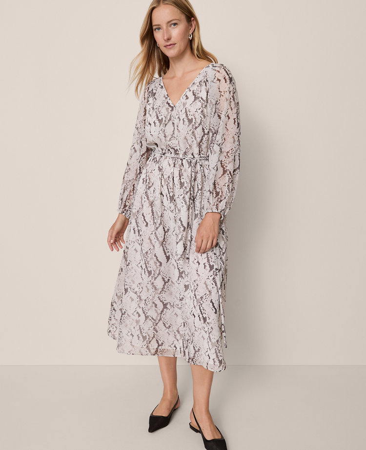 Snake Print Flare Maxi Dress