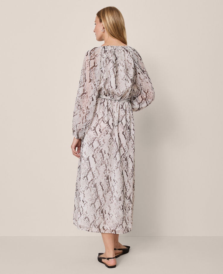 Snake Print Flare Maxi Dress