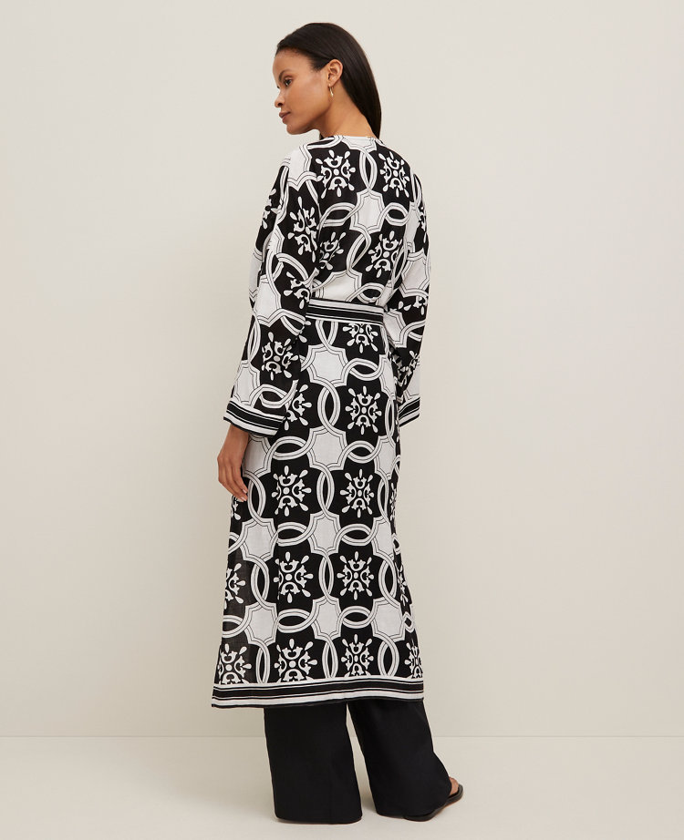 Tiled Long Belted Kimono