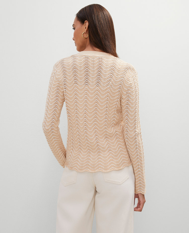 Scalloped V-Neck Cardigan