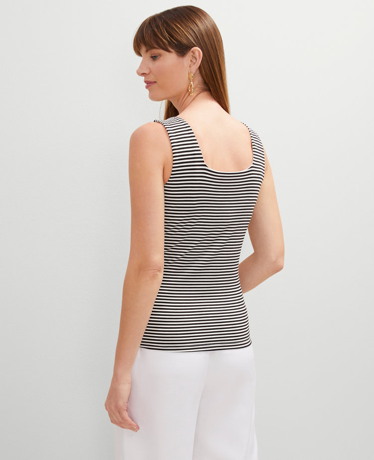 Striped Square Neck Tank Top