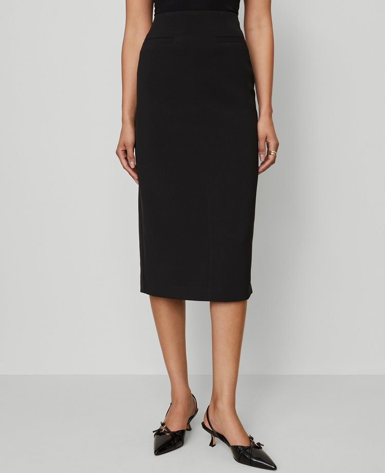 Pocket Midi Skirt in Crepe