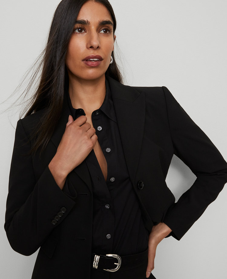 The Shorter Two Button Blazer in Bi-Stretch Twill