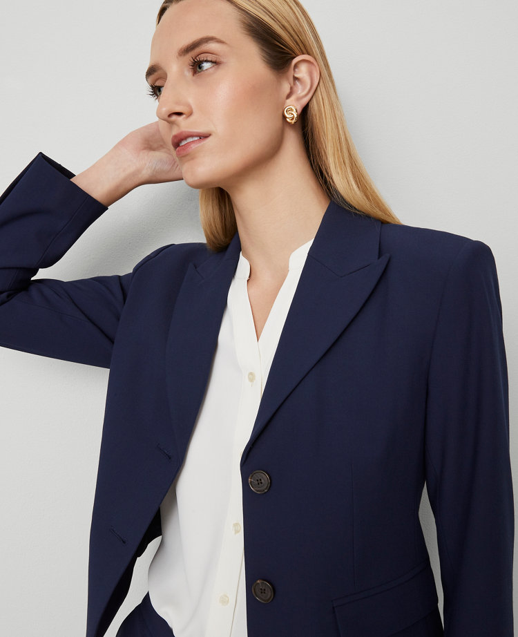 The Shorter Two Button Blazer in Bi-Stretch Twill