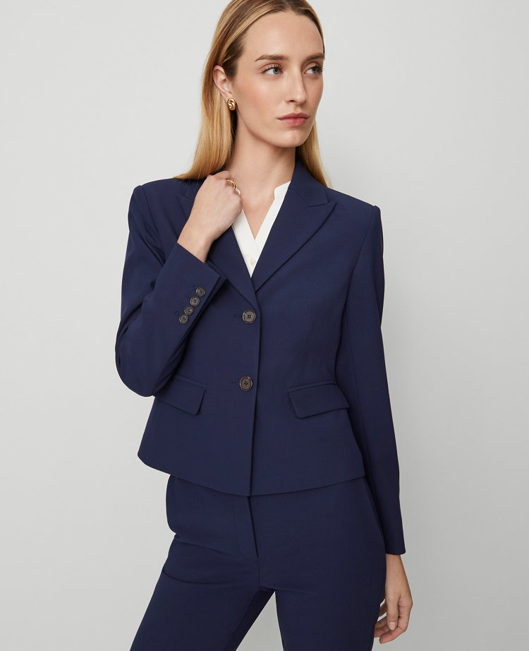 The Shorter Two Button Blazer in Bi-Stretch Twill
