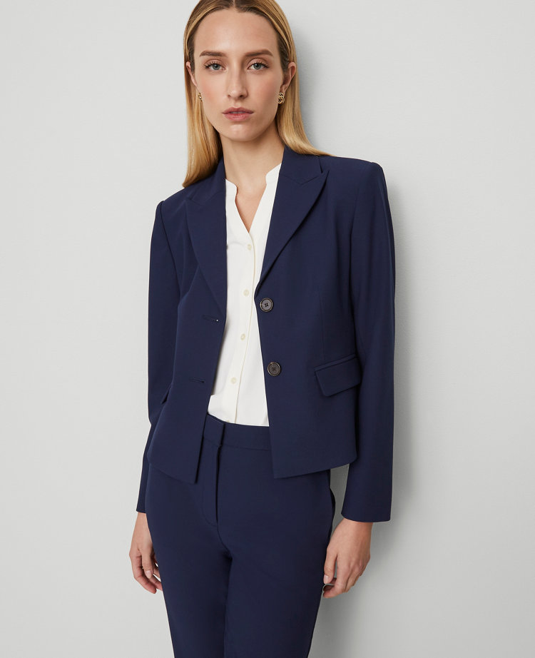 The Shorter Two Button Blazer in Bi-Stretch Twill