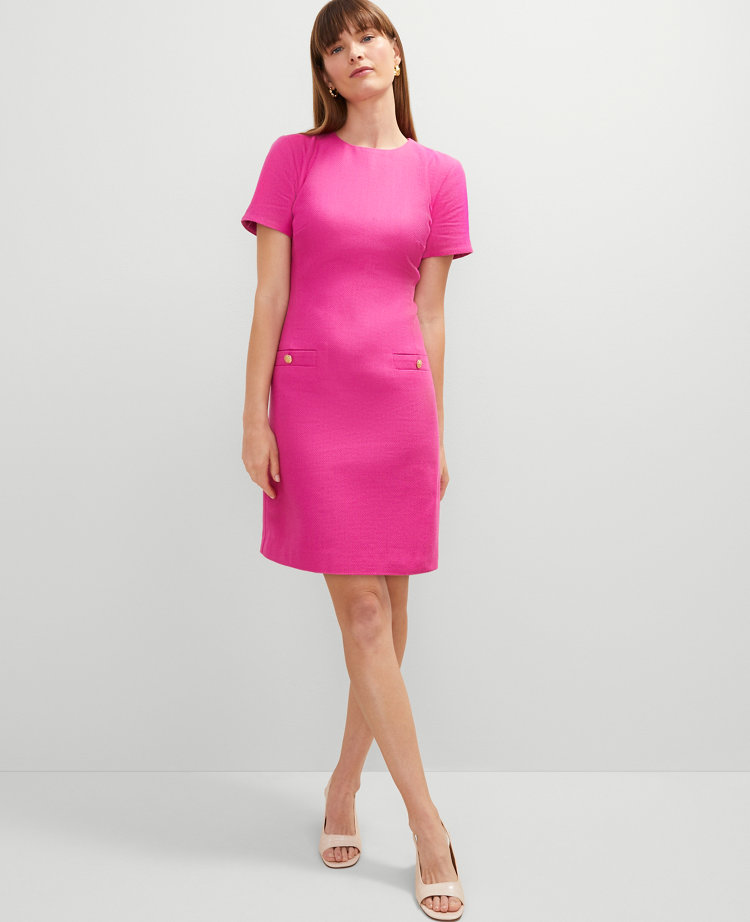 Button Pocket Shift Dress