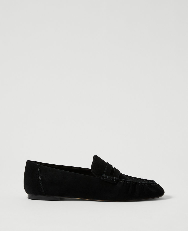 Gathered Suede Loafer