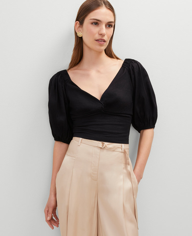 Petite Knotted Tie Back Blouse