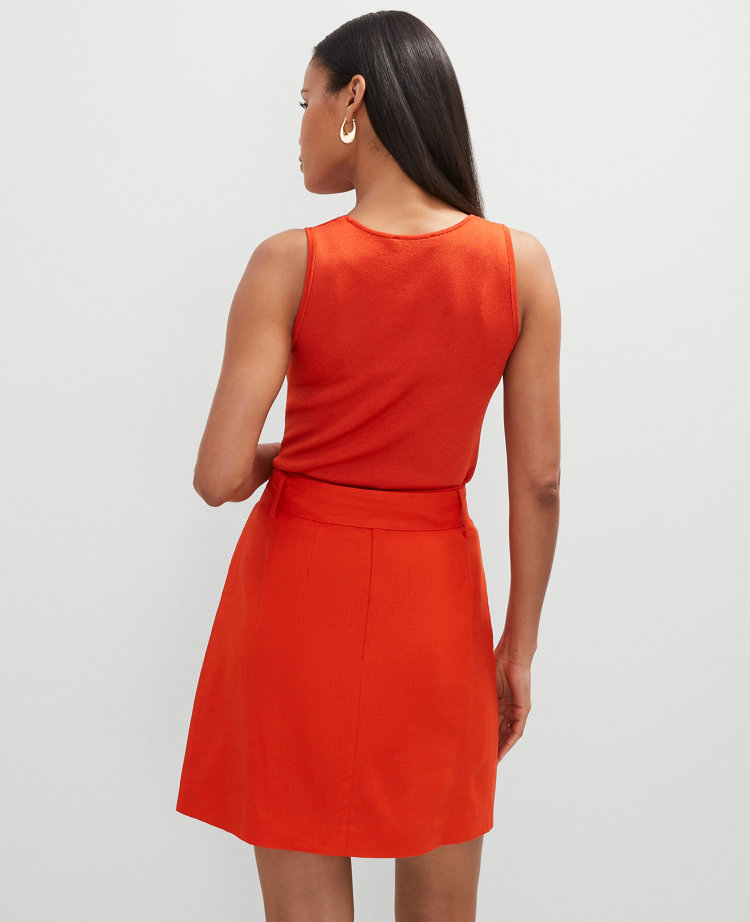 The Belted A-Line Wrap Skirt in Linen
