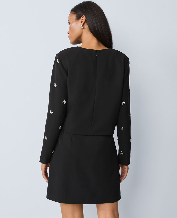 Embellished Crew Neck Blouse