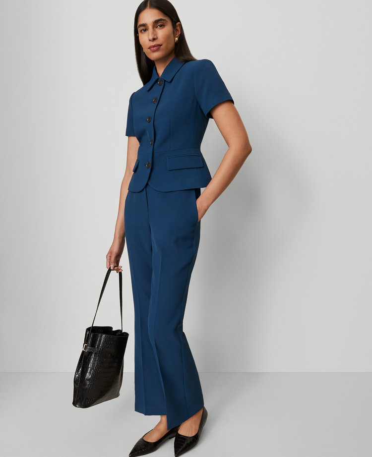 Ann Taylor The Tall Flare Ankle Pant In Gray