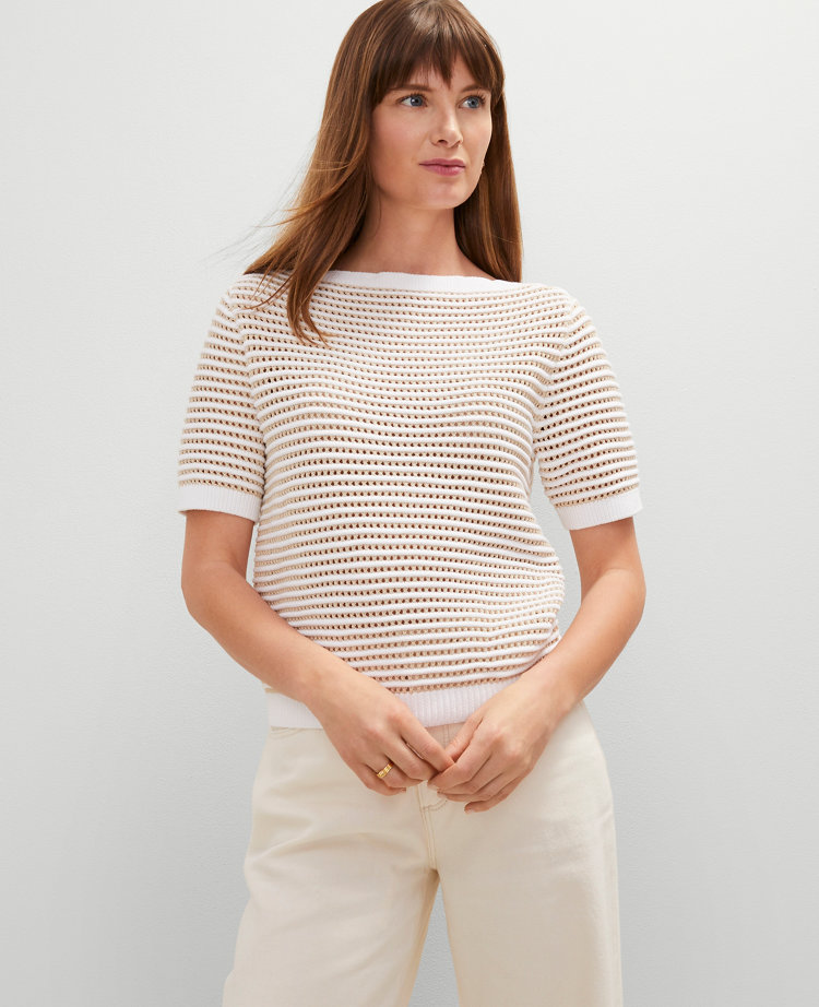 Petite Striped Wedge Sweater