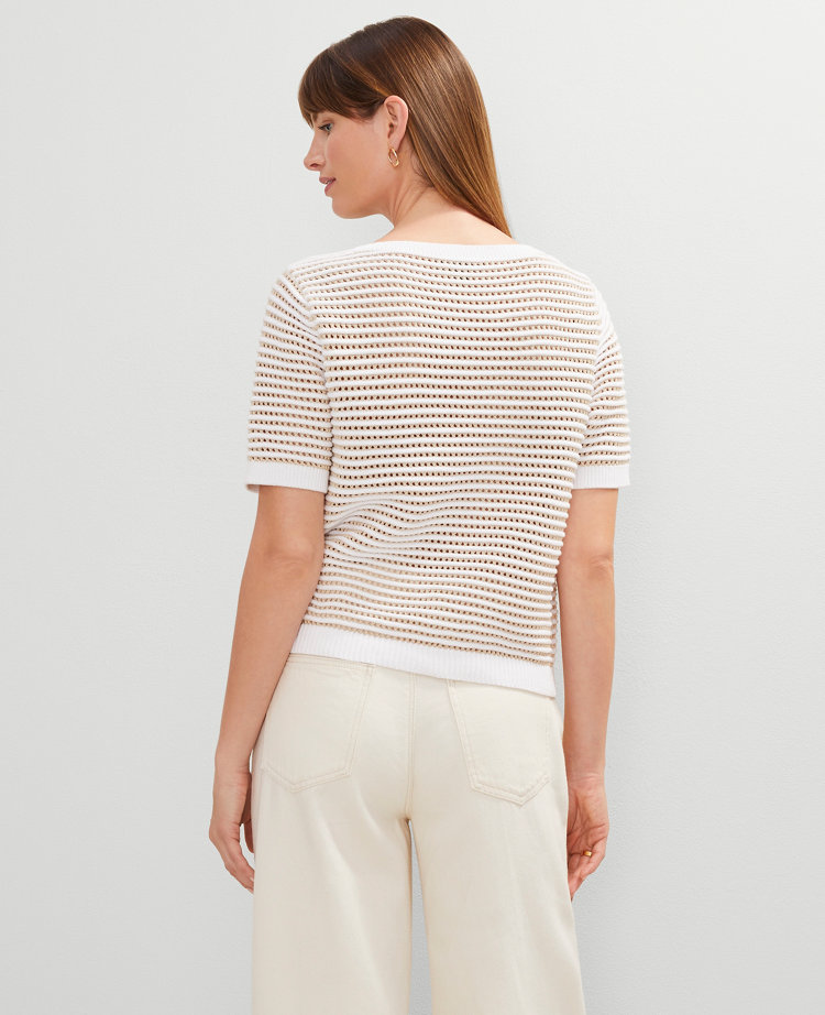 Petite Striped Wedge Sweater