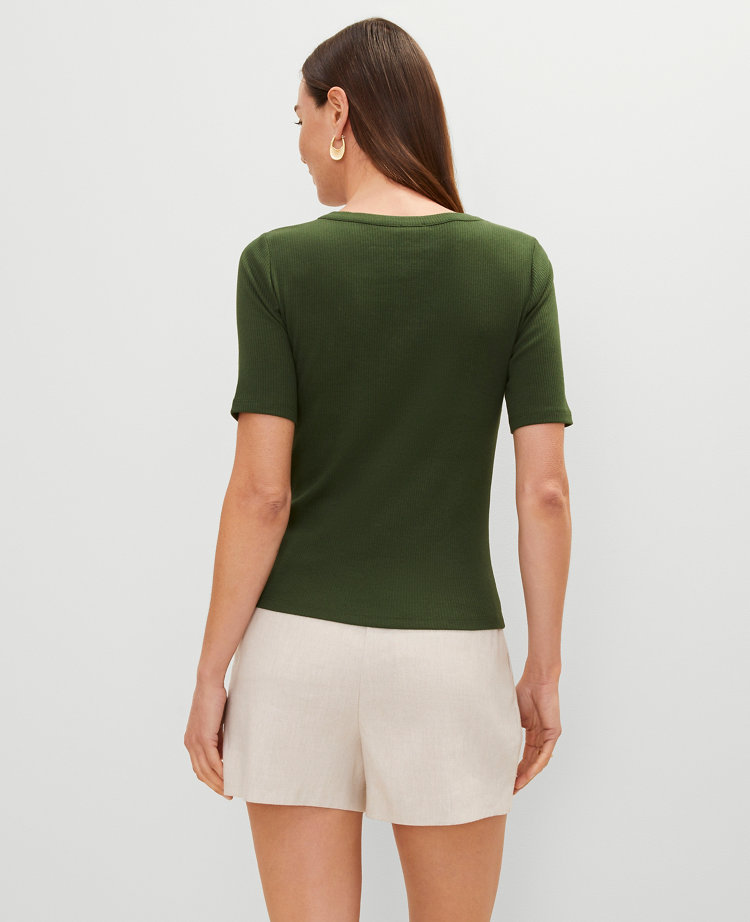 Contrast Trim Henley Top