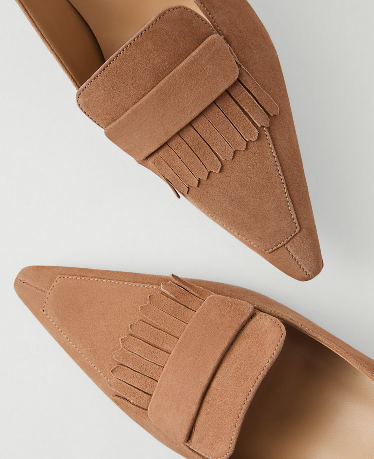 Suede Tapered Heel Kiltie Pump