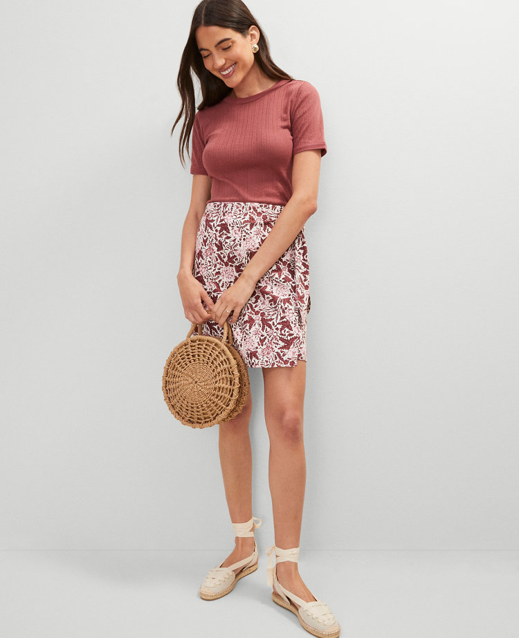 Petite Weekend Collection Floral Wrap Skirt