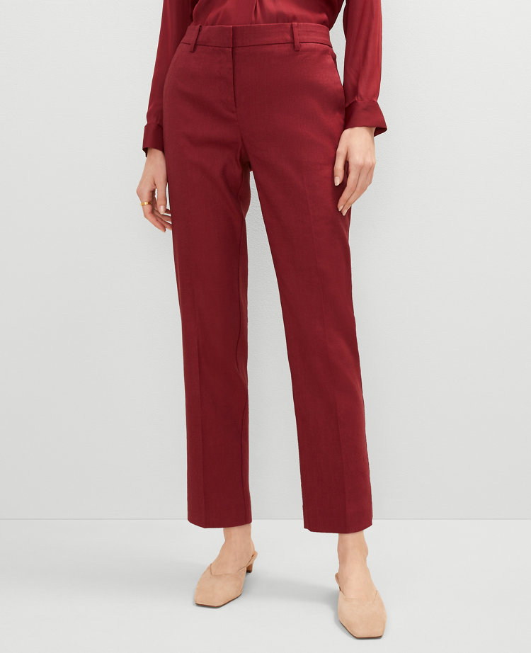 The Petite Eva Ankle Pant in Linen Blend — Curvy Fit
