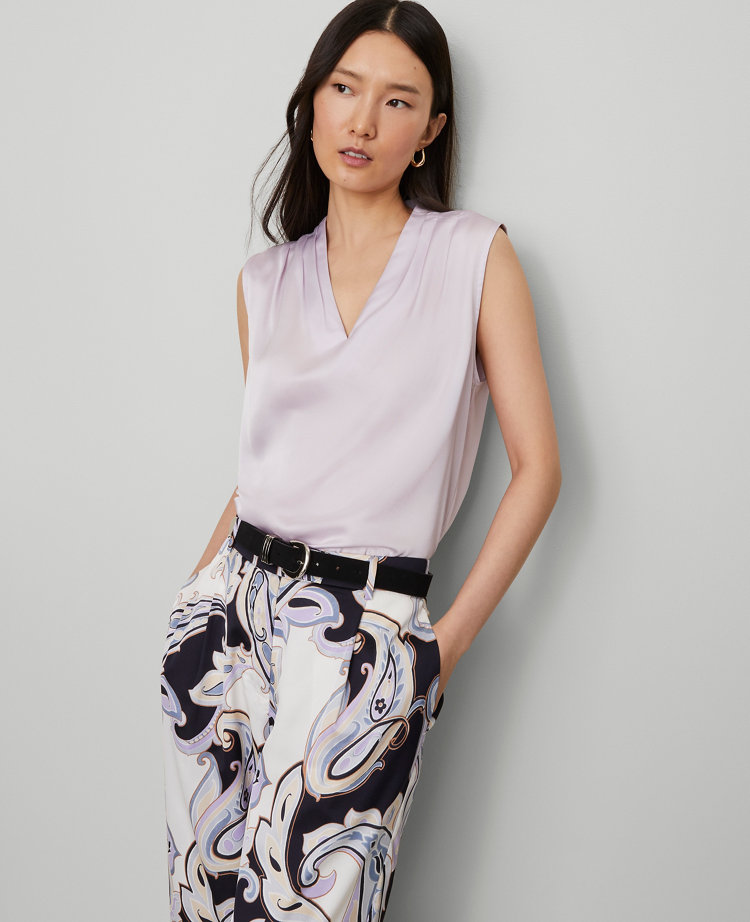 Mixed Media V-Neck Top