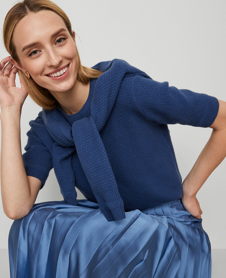 Satin Pleated Midi Skirt