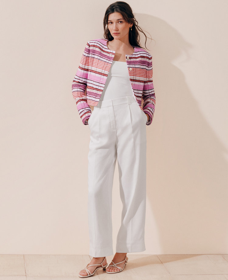 The Petite Relaxed Ankle Pant in Linen Blend