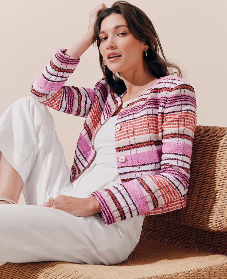 Petite Tweed Crew Neck Jacket