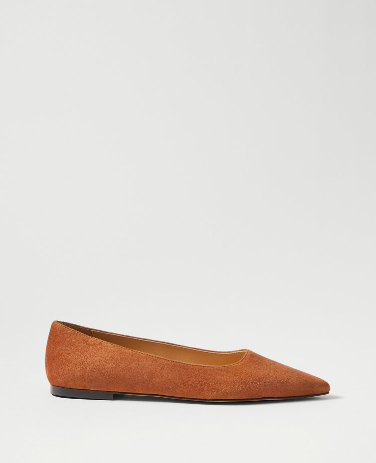Weekend Collection Pointy Toe Suede Ballet Flats