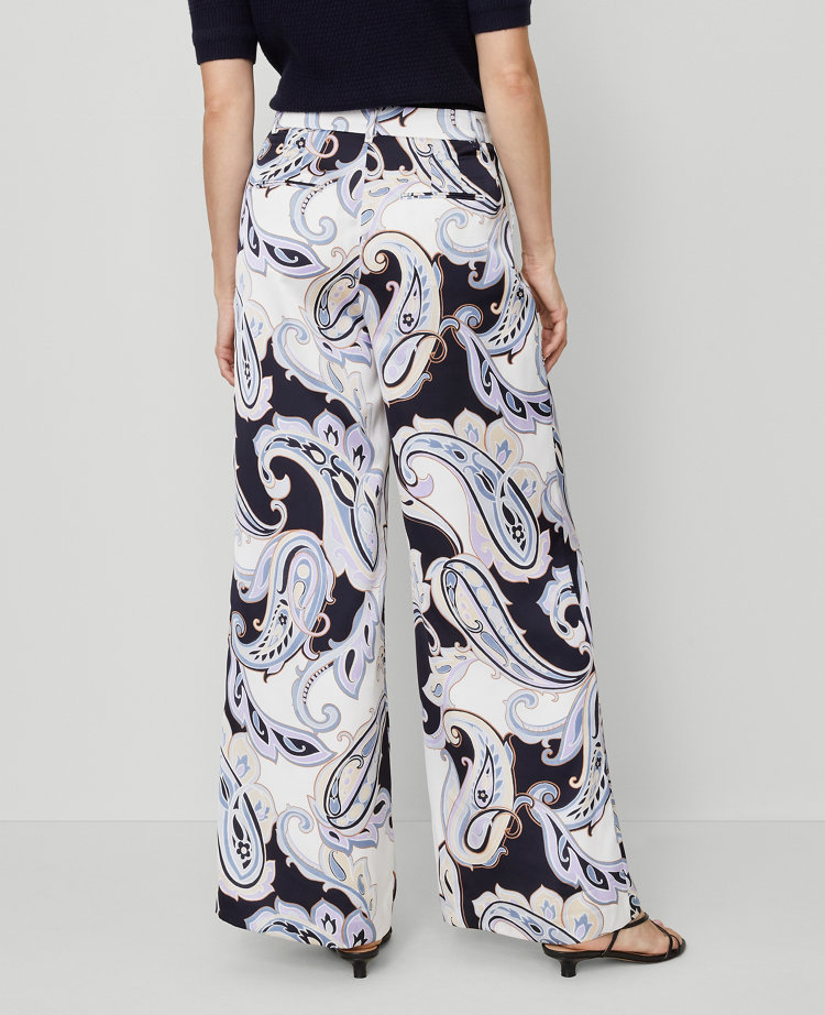The Modern Wide-Leg Trouser in Paisley Satin