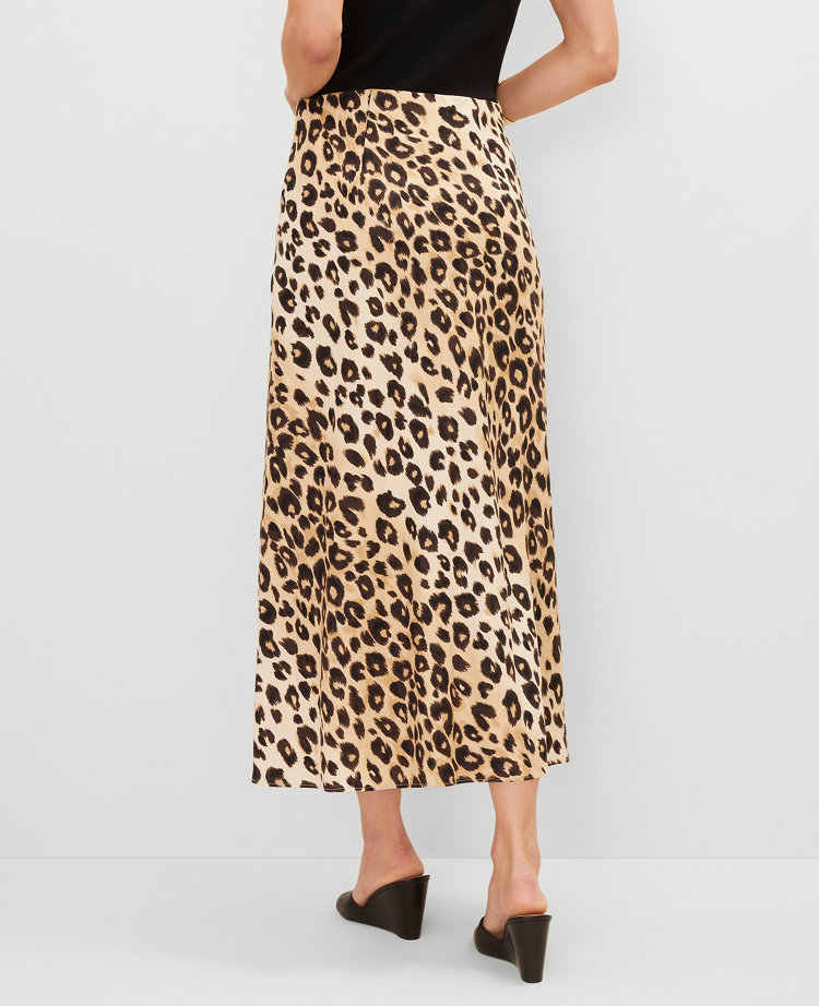 Petite Animal Print Bias Midi Slip Skirt
