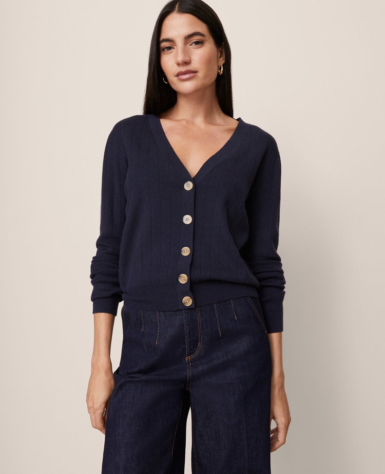 Ribbed Wedge Cardigan
