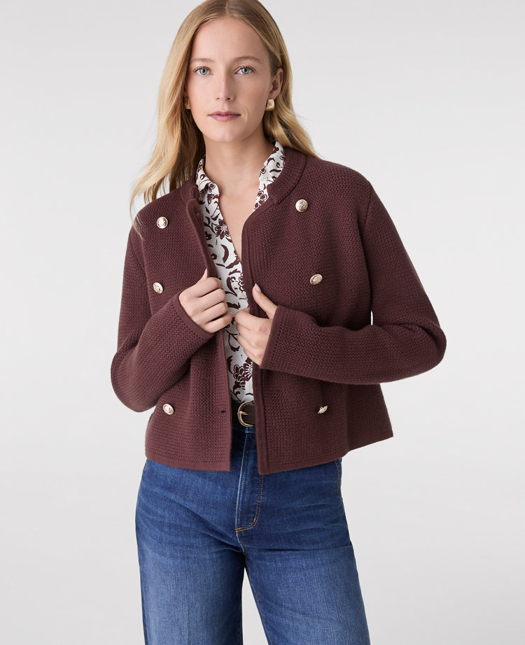 Double Breasted Sweater Jacket