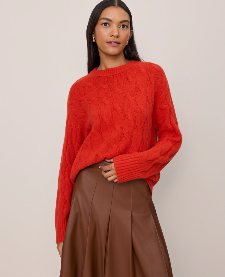 Cable Crew Neck Sweater