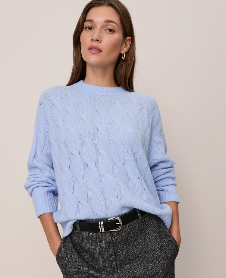 Cable Crew Neck Sweater