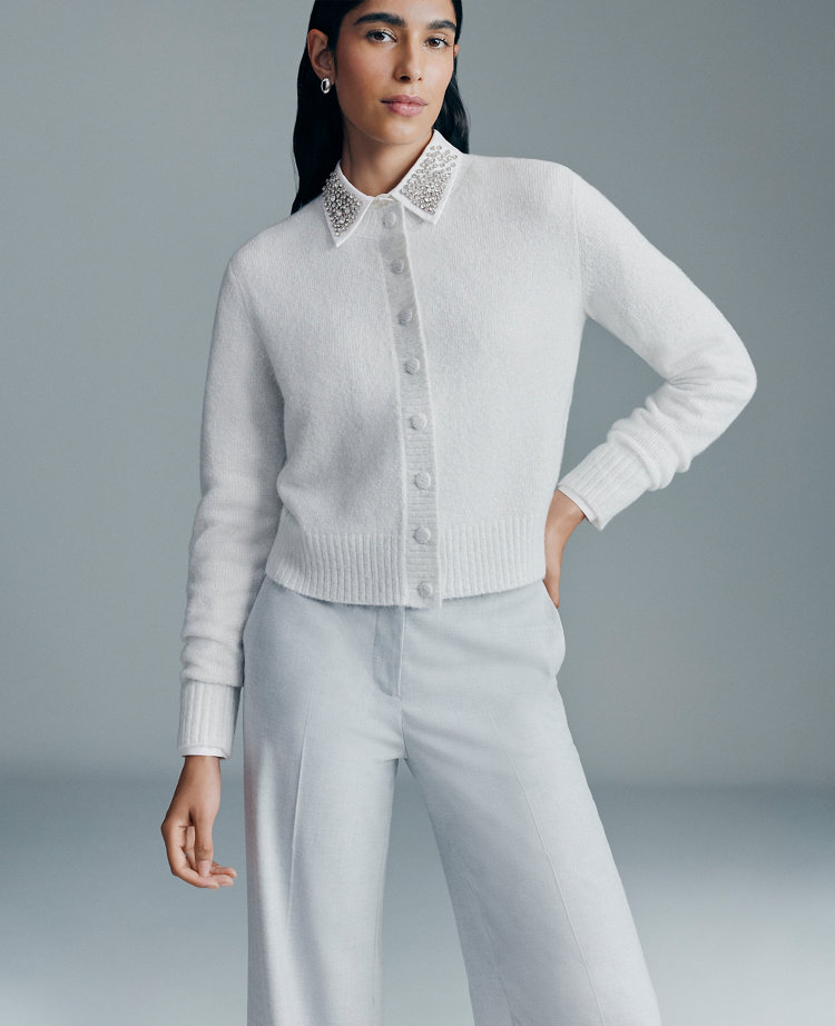 Shimmer Crew Neck Cardigan